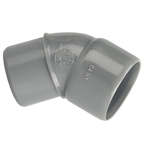 Wavin Coude PVC mâle/femelle - Gris