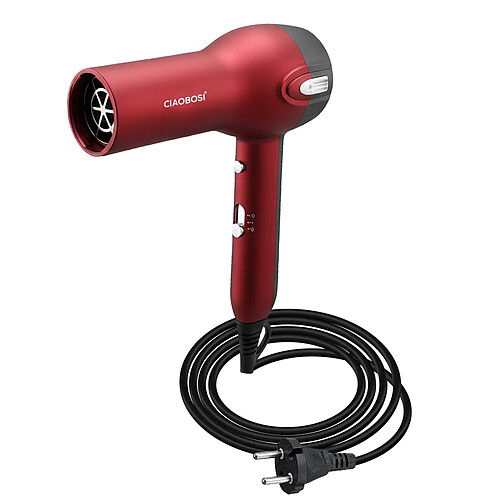 Avizar Sèche-Cheveux Électrique 1400W avec Air Froid et Vitesses Réglables Rouge