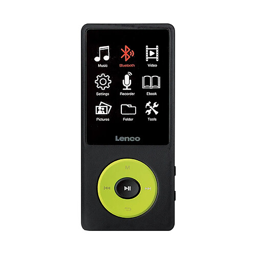 Lenco Lecteur MP3 / MP4 8Go avec Bluetooth Écran LCD en Couleur Noir / Vert