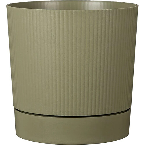 GARDEN ID Pot de Fleurs Rond avec Réservoir - Lino - Ø 39 cm - 32 L - H 38 cm - Vert Mousse