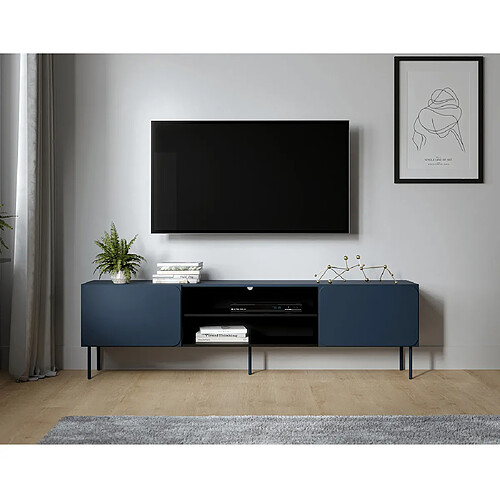 Bestmobilier Elvis - meuble tv 200 cm - 2 portes et 2 niches