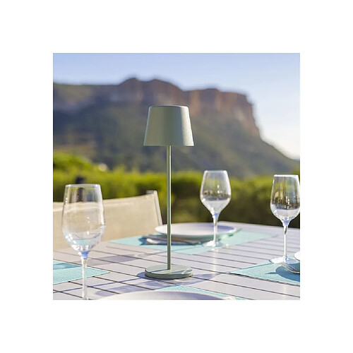 LUMISKY KELLY OLIVE - Lampe de table LED sans fil vert olive 38 cm