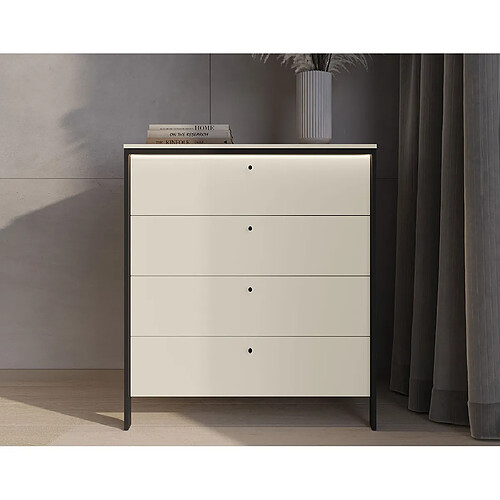 Bestmobilier Kimi - commode 4 tiroirs - led inclus