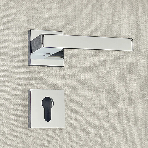 Poignée de porte design à cylindre finition aspect chrome brillant Alda - KATCHMEE