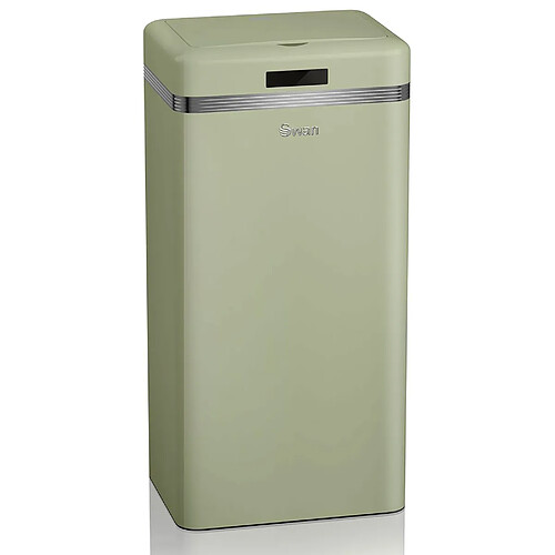 Swan Retro Poubelle à Ouverture Automatique avec Capteur, Métal, 45 Litres, Vintage SWKA4500GNEU