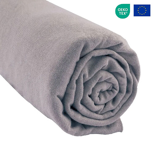 EASY DORT Drap housse 140x190 / 140x200 cm 100% Coton Bio Noisette