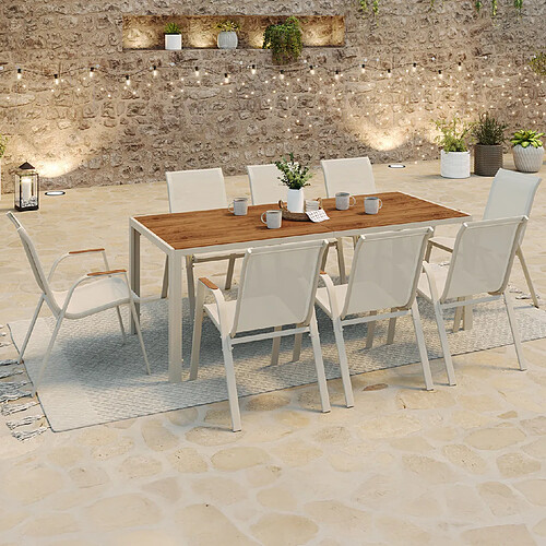 Idmarket Salon de jardin NOUMEA 8 PL.