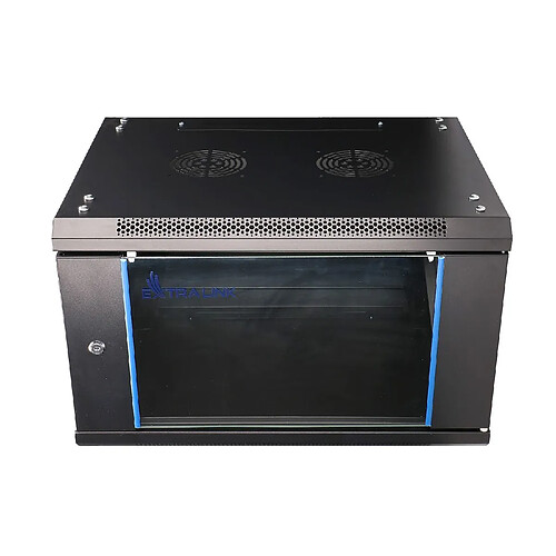 Armoire rackable Extralink 6U 600x600 noire, fixation murale