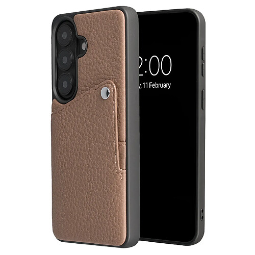 Selencia Coque Riva avec porte-cartes pour Samsung Galaxy S26 - Mocha Brown