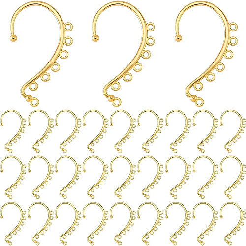 Boucles d'oreille clipsables 30 pièces or accessoires DIY sans perçage 7 trous