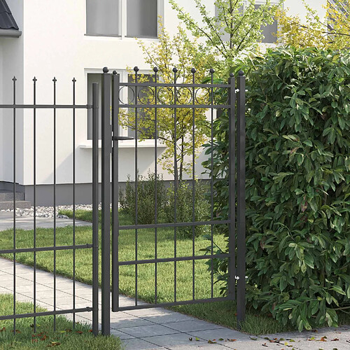 vidaXL Porte de Clôture HORST 100 x 150 cm métal Noir Verrouillable