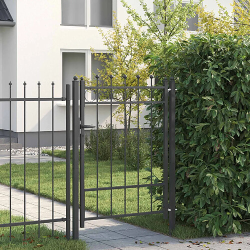 vidaXL Porte de Clôture HORST 100 x 125 cm métal Noir Verrouillable