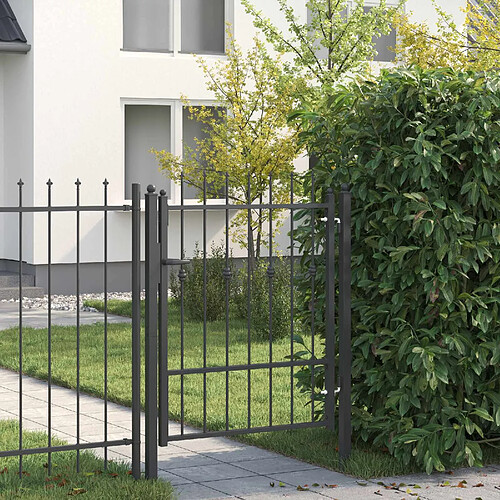vidaXL Porte de Clôture HORST 100 x 125 cm métal Noir Verrouillable