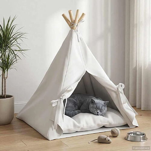 vidaXL Teepee pour animaux de compagnie avec coussin 50 x 50 x 60 cm
