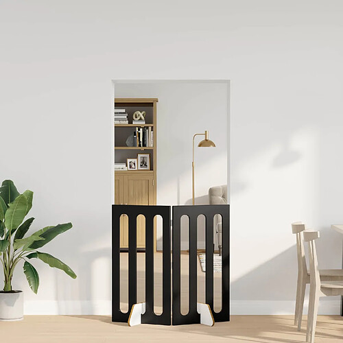 vidaXL Clôture pliable pour animaux 2 pcs Chêne Noir Bois d’ingénierie