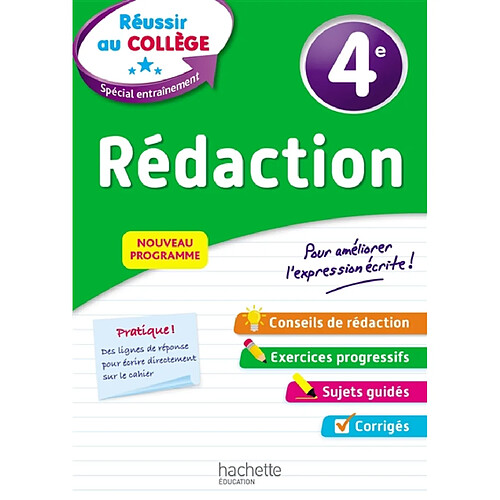 Rédaction 4e : nouveau programme