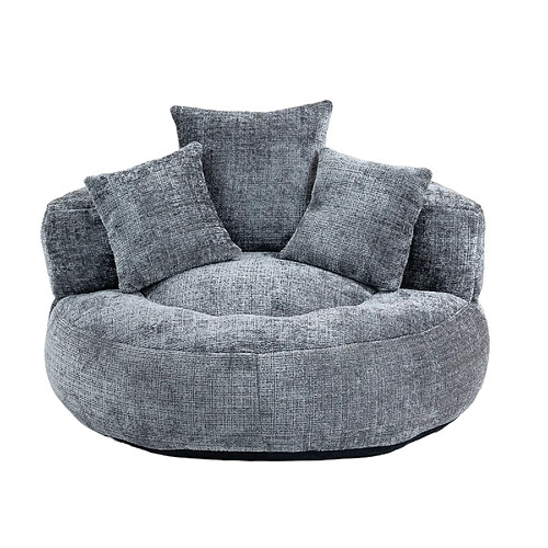 ByteLike Canapé boule rond chenille gris