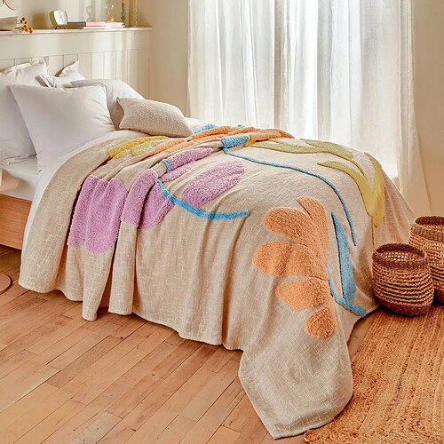 Atmosphera Dessus de Lit Fleurs Sauvages 240x260cm Multicolore