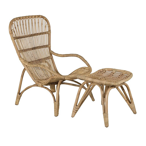 Paris Prix Fauteuil de Jardin & Repose-Pieds Ella 98cm Naturel