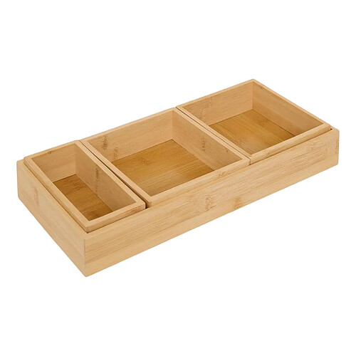 Five Simply Smart Lot de 4 Organiseurs de Tiroir Bambou 38cm Naturel