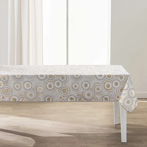 Douceur D'Interieur Nappe Imprimé Métallisé Eclipse 145x240cm Blanc