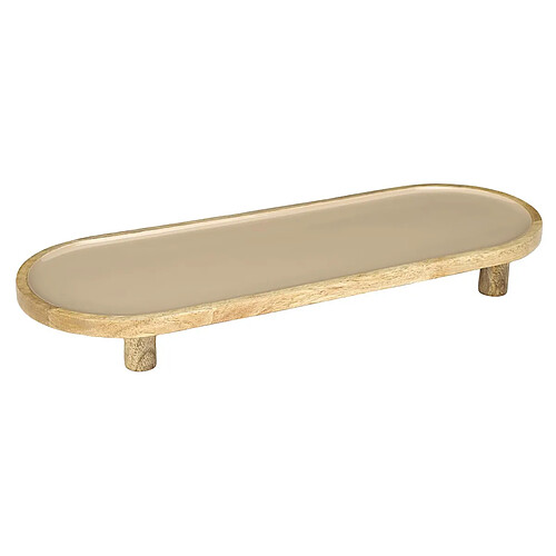 The Home Deco Factory Plat de Présentation Uni en Bois Dune 50cm Beige