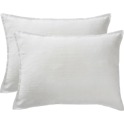 Lot de 2 taies d'oreiller "Soline" 60 x 60 cm & 50 x 70 cm "Lin lavé" l'Effet Papillon