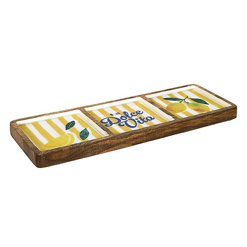 The Home Deco Factory Planche de Présentation en Bois Dolce Vita 40cm Jaune
