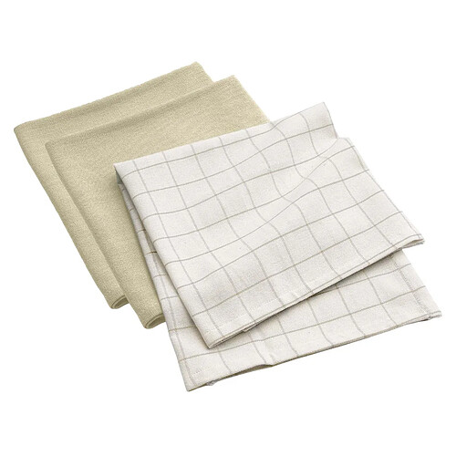 Paris Prix Lot de 3 Torchons de Cuisine Gourmet 50x70cm Naturel