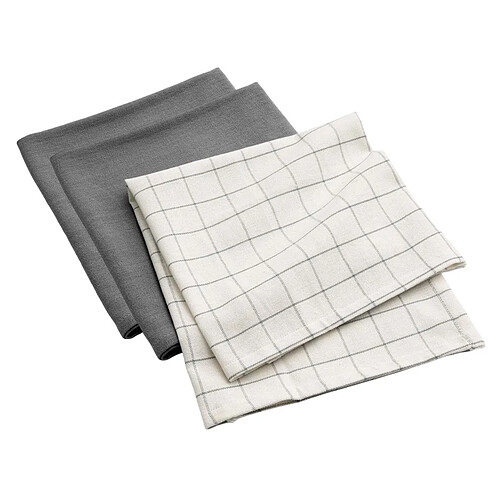 Paris Prix Lot de 3 Torchons de Cuisine Gourmet 50x70cm Anthracite