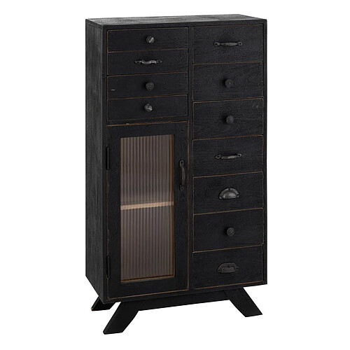 Paris Prix Buffet Haut en Bois Fidel 110cm Noir