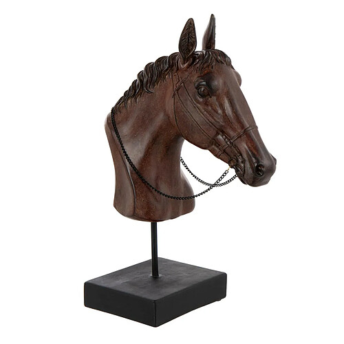 Paris Prix Tête de Cheval sur Socle Ronny 35cm Marron Foncé