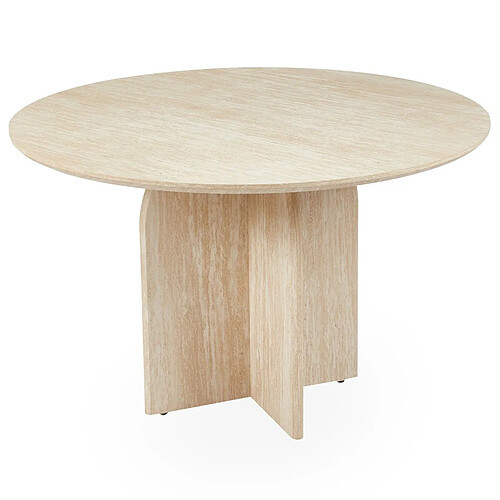Paris Prix Table à Manger Effet Travertin Mindy 120cm Beige