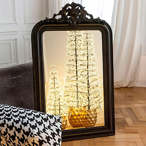 Mes Miroir mural à moulures 87x11x144 cm en bois noir