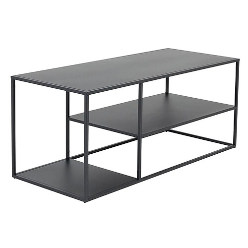 Paris Prix Table Basse Avec Étagères Staal 120cm Noir