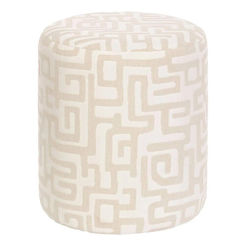 Atmosphera Pouf Rond Moderniste Delor 40cm Blanc