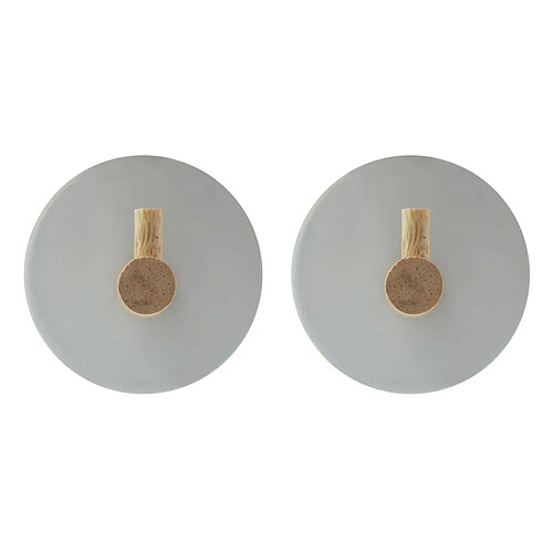 Douceur D'Interieur Lot de 2 Patères Adhésives en Métal Fixeo 5cm Blanc