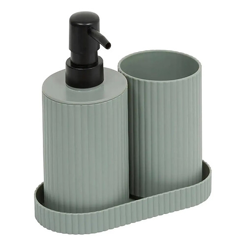 Five Simply Smart Lot de 3 Accessoires de Salle de Bain Mily 17cm Vert