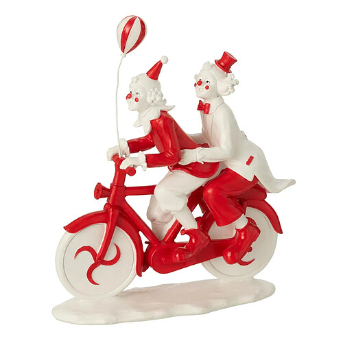 Paris Prix Statuette Clowns Vélo 26cm Blanc & Rouge