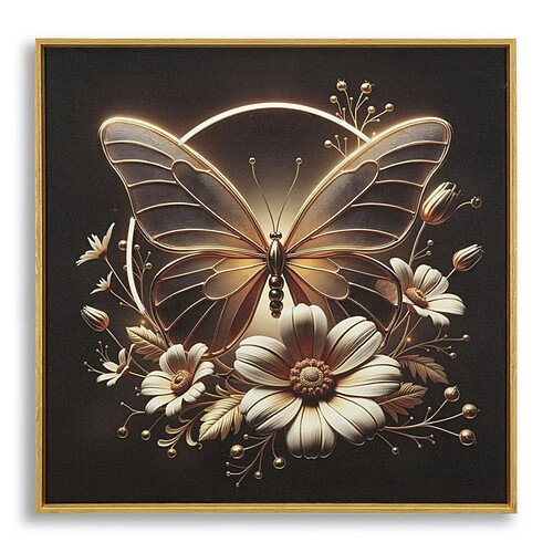 Mauro Ferretti Paris prix Tableau LED Butterfly - 50 x 50 cm