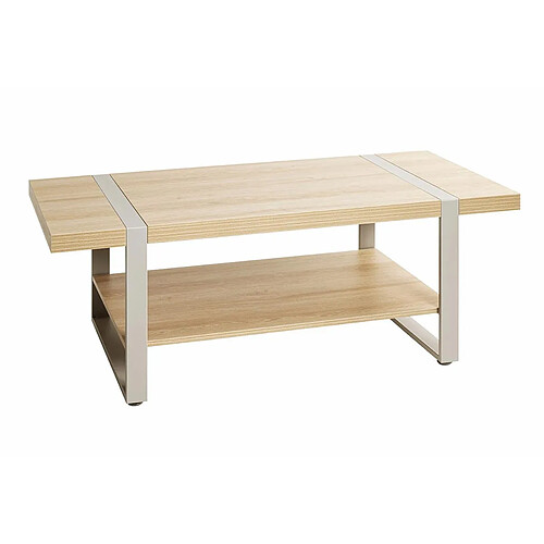 Paris Prix Table Basse 2 Niveaux Evy 120cm Naturel & Gris