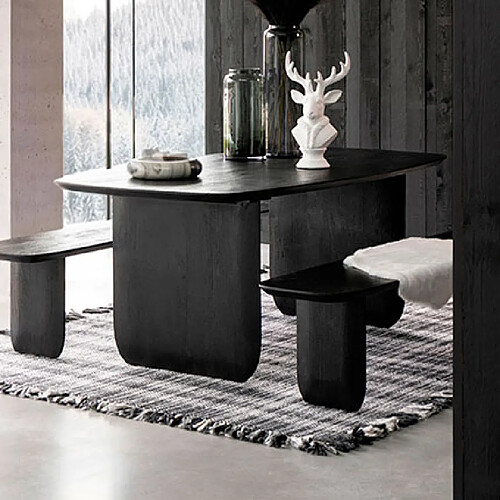 Mes Table à manger 190x100x76 cm en bois d'acacia noir