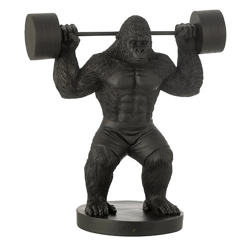 Paris Prix Statue Gorille en Résine Haltérophilie 62cm Noir