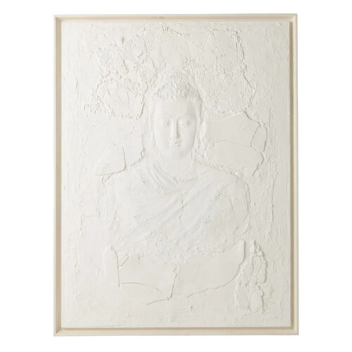 Paris Prix Tableau Effet Plâtre Bouddha 90x120cm Blanc