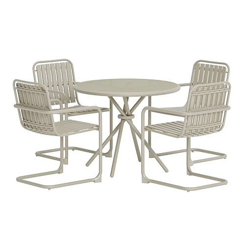 Paris Prix Ensemble Table de Jardin & 4 Chaises Chios 90cm Beige