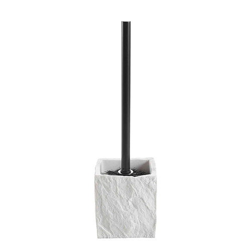 Douceur d'interieur Brosse WC en résine Stony - 36,5 cm - Blanc