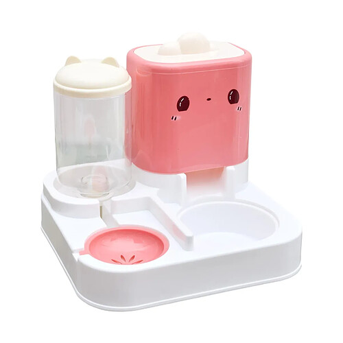 Paris Prix Distributeur d'Eau & Croquettes Kawaii 28cm Rose