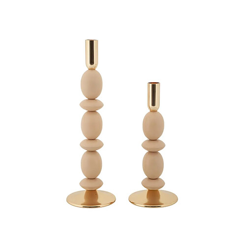 Paris Prix Lot de 2 Chandeliers Shuttle 33cm Rose & Or