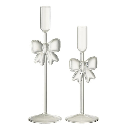Paris Prix Lot de 2 Chandeliers Design Nœud 27cm Transparent