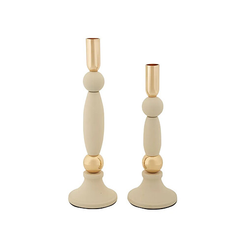 Paris Prix Lot de 2 Chandeliers Strek 30cm Crème & Or